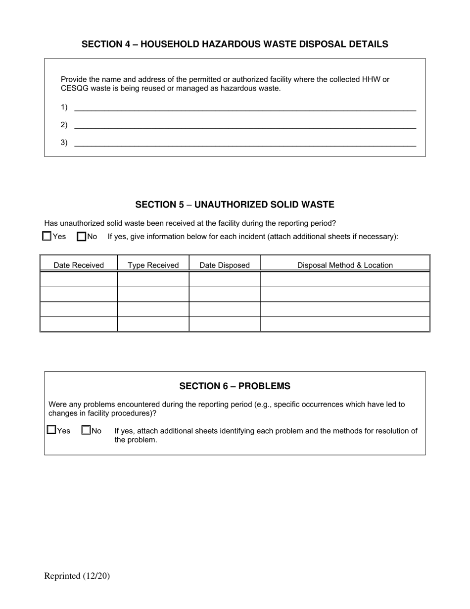 Household Hazardous Waste Collection Facility Annual Report - New York, Page 4