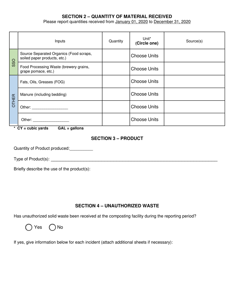 Registered Facility Annual Report - Other Organics Recycling - New York, Page 3