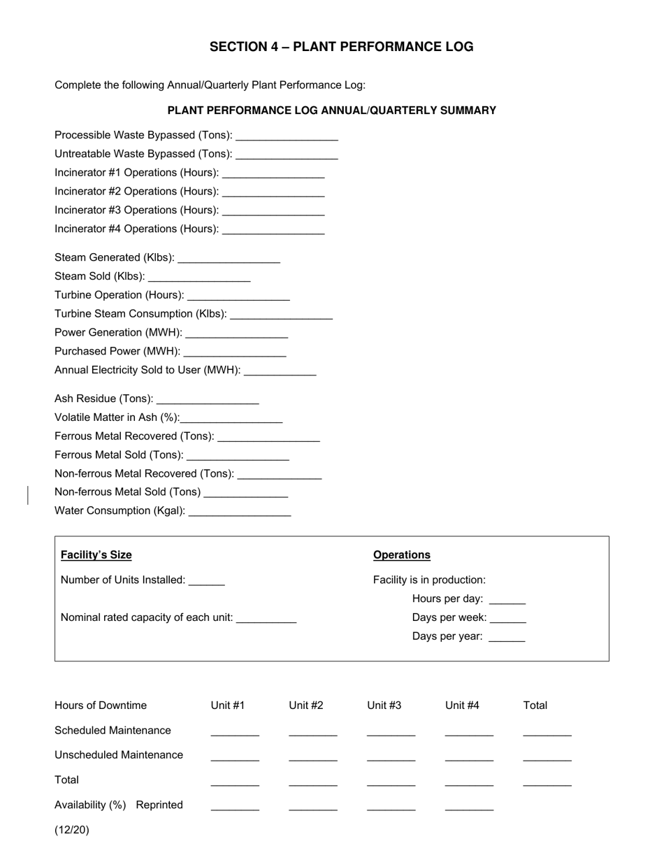 Combustion and Thermal Treatment Facility Annual / Quarterly Report - New York, Page 6
