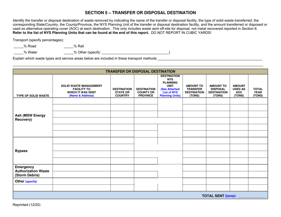 Combustion and Thermal Treatment Facility Annual / Quarterly Report - New York, Page 7