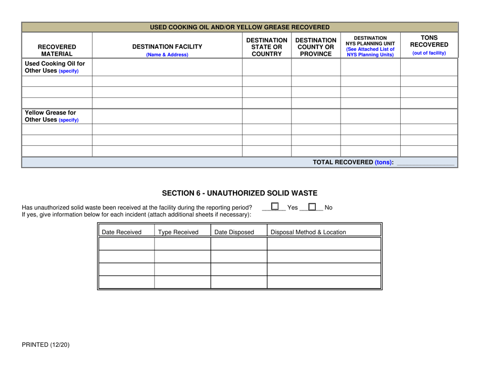 Used Cooking Oil and / or Yellow Grease Processing Facility - New York, Page 6