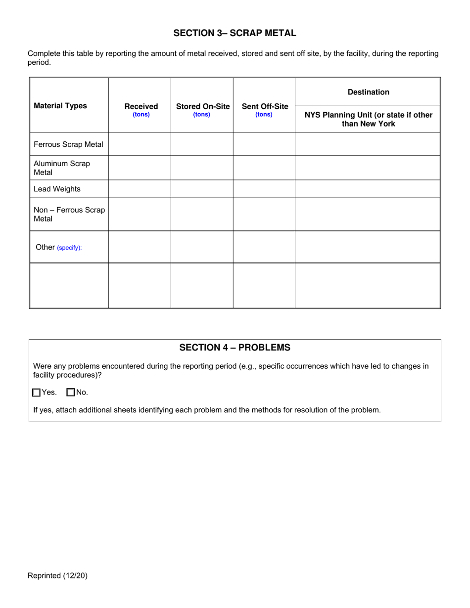 Scrap Metal Processors Annual Report - New York, Page 3