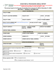 Document preview: Scrap Metal Processors Annual Report - New York