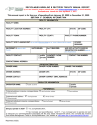 Recyclables Handling &amp; Recovery Facility Annual Report - New York