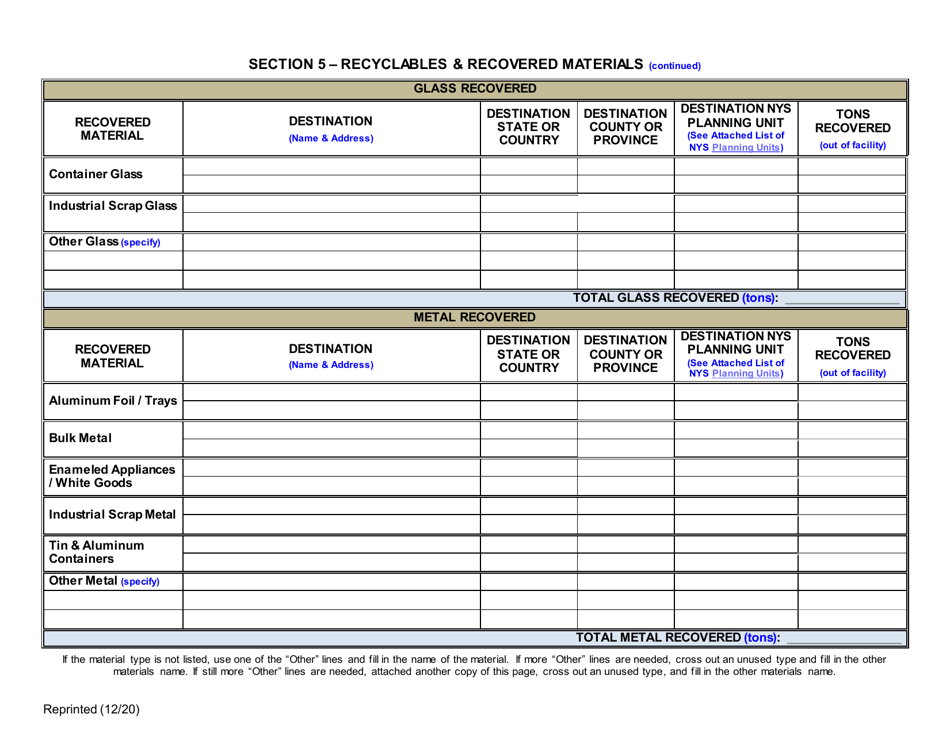 Recyclables Handling  Recovery Facility Annual Report - New York, Page 5