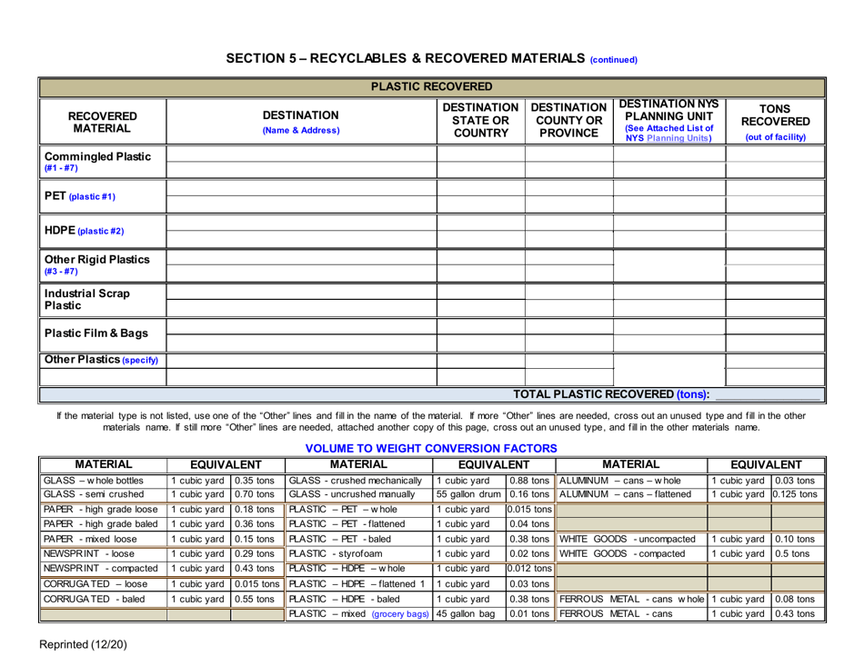 Recyclables Handling  Recovery Facility Annual Report - New York, Page 6