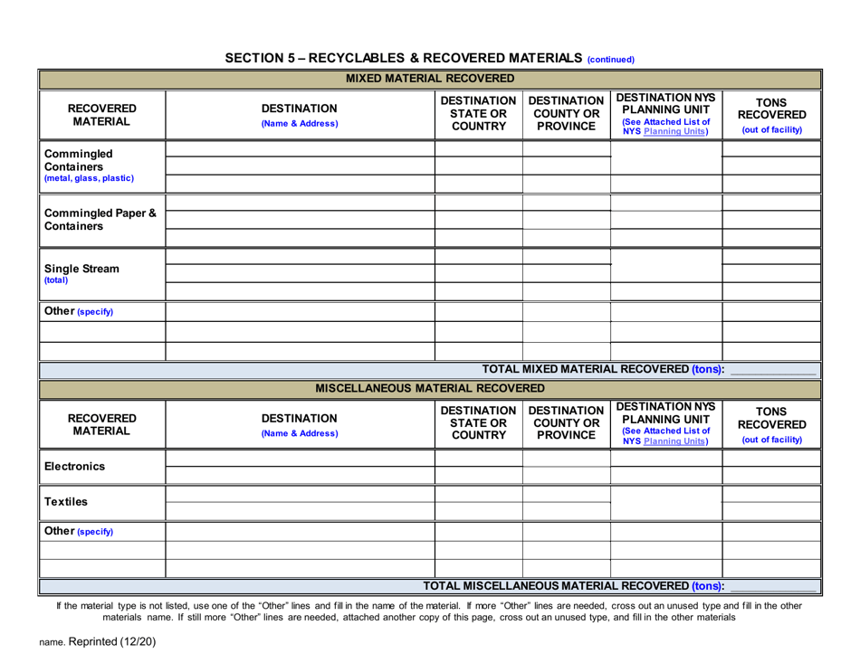 Recyclables Handling  Recovery Facility Annual Report - New York, Page 7