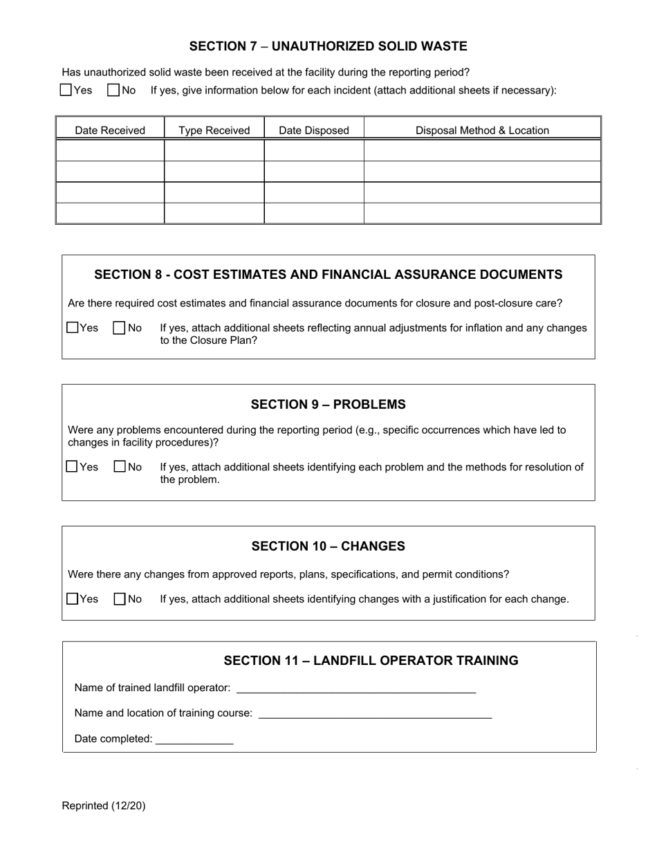 Active Construction and Demolition (Cd) Debris Landfill Annual / Quarterly Report - New York, Page 9