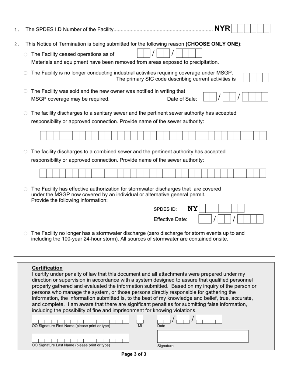 Notice of Termination Gp-0-17-004 - New York, Page 3