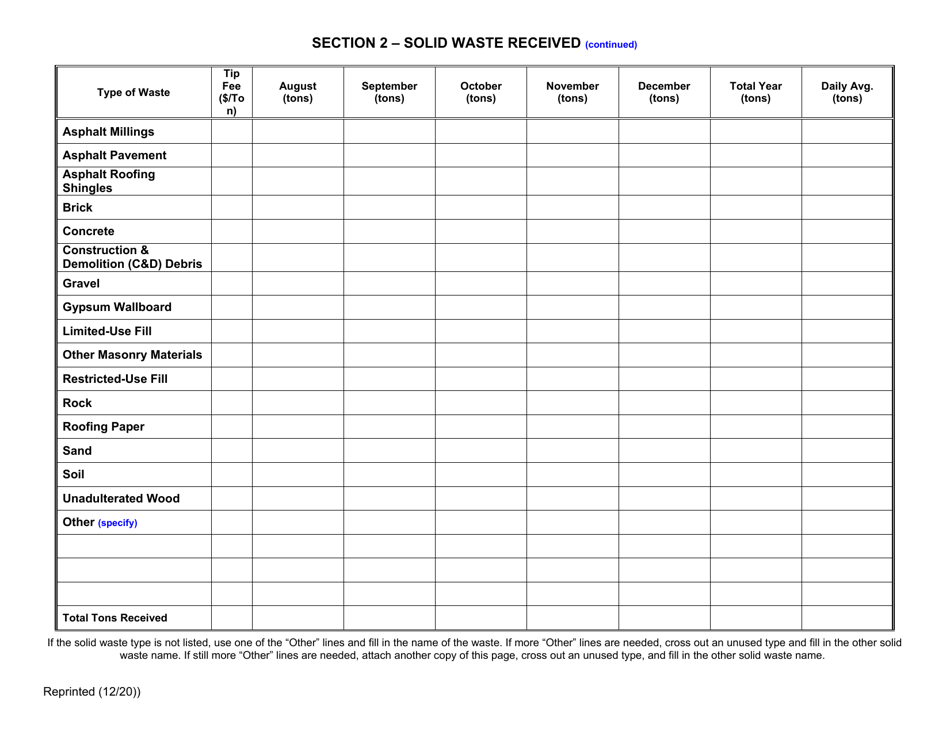 Permitted Cd Debris Handling and Recovery Facility Annual Report - New York, Page 3