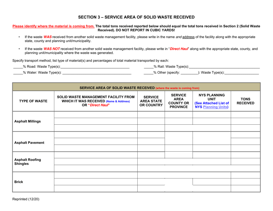 Permitted Cd Debris Handling and Recovery Facility Annual Report - New York, Page 4