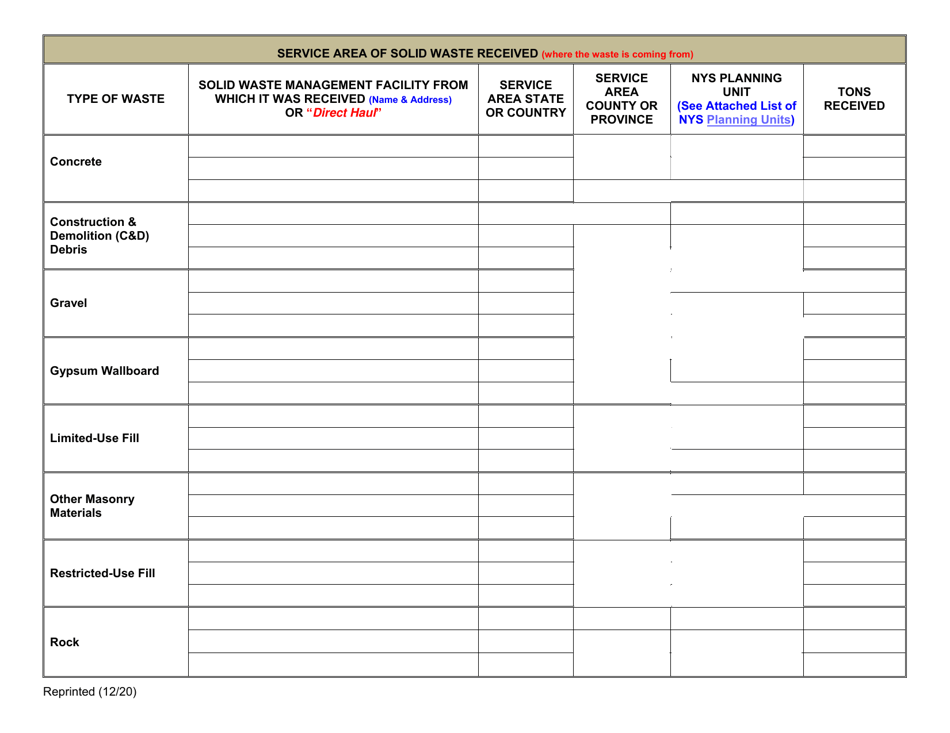 Permitted Cd Debris Handling and Recovery Facility Annual Report - New York, Page 5