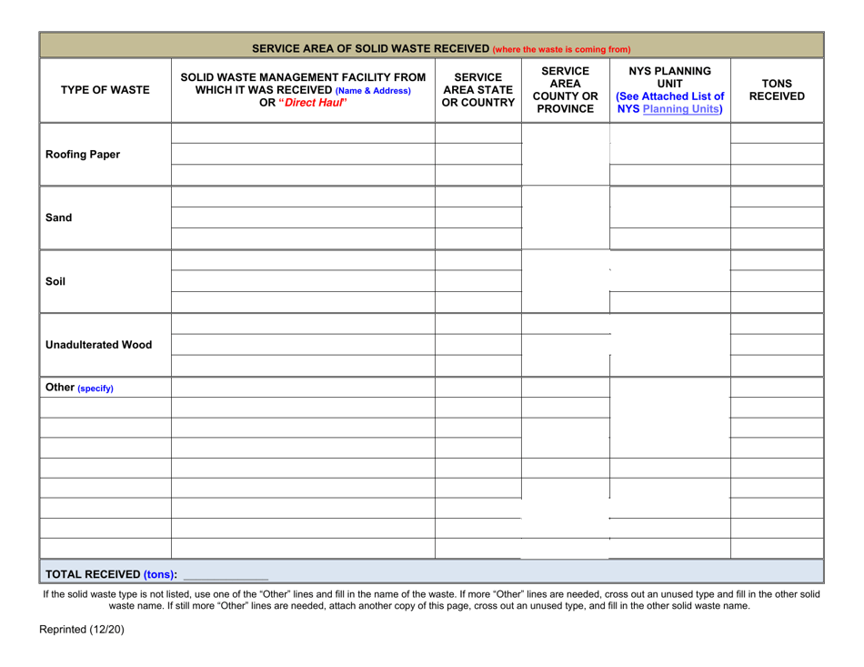 Permitted Cd Debris Handling and Recovery Facility Annual Report - New York, Page 6