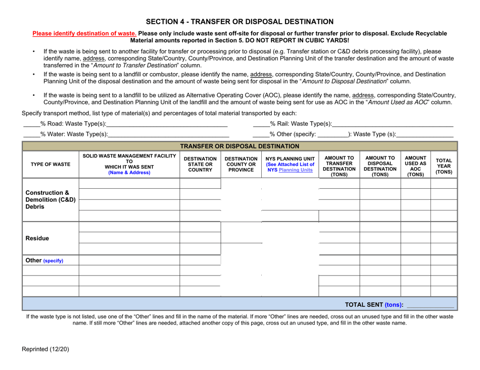 Permitted Cd Debris Handling and Recovery Facility Annual Report - New York, Page 7