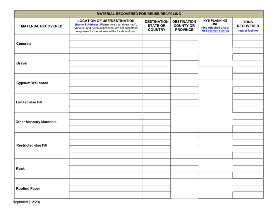 Permitted Cd Debris Handling and Recovery Facility Annual Report - New York, Page 9