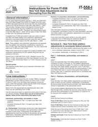 Document preview: Instructions for Form IT-558 New York State Adjustments Due to Decoupling From the Irc - New York