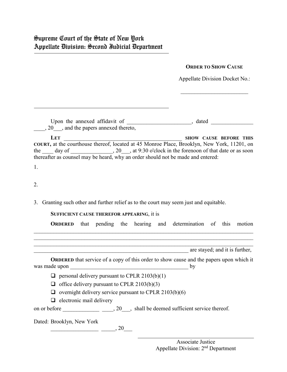 Order to Show Cause - New York, Page 1