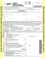 Form D-400 Download Fillable PDF or Fill Online Individual Income Tax