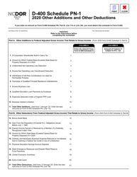 Form D-400 Schedule PN-1 Other Additions and Other Deductions - North Carolina, Page 2