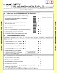 Form D-400TC Individual Income Tax Credits - North Carolina, Page 2