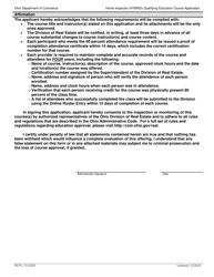Form REPL-19-0009 Home Inspector (Hybrid) Qualifying Education Course Application - Ohio, Page 3