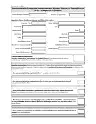 Form 307 &quot;Questionnaire for Prospective Appointment as a Member, Director, or Deputy Director of the County Board of Elections&quot; - Ohio