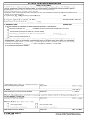 Document preview: AF Form 4364 Record of Promotion Delay Resolution