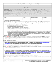 Document preview: AF Form 4446A Air Force Physical Fitness Screening Questionnaire (Fsq)