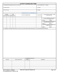 50 SW Form 21 &quot;Activity Scheduling Form&quot;
