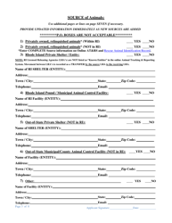 Registration Application for Animal Rescue, Shelter, Broker, or Remote Sales - Rhode Island, Page 3