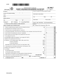 Form SC990-T Exempt Organization Business Tax Return - South Carolina