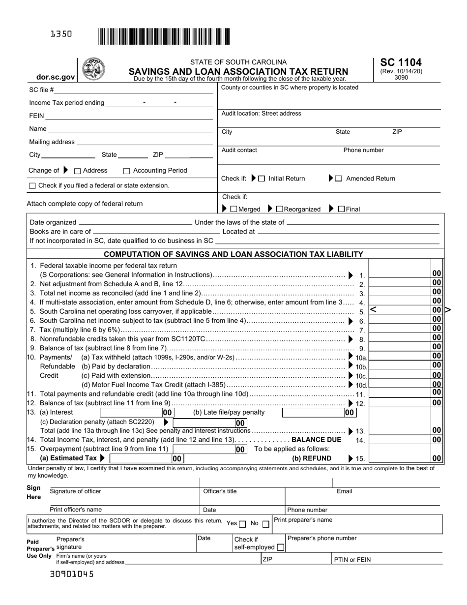 Form SC1104 Download Printable PDF or Fill Online Savings and Loan