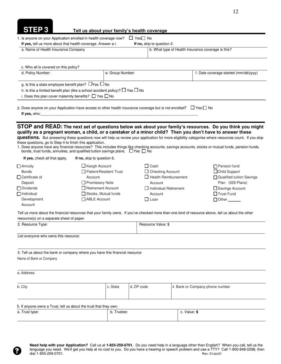 Application for Health Coverage  Help Paying Costs - Tennessee, Page 12