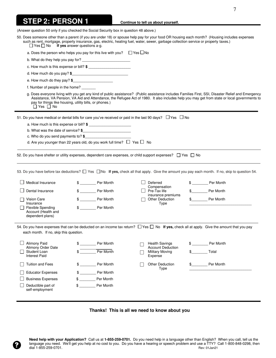 Application for Health Coverage  Help Paying Costs - Tennessee, Page 7