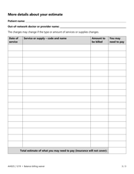 Form AH025 Balance Billing Waiver - Texas, Page 4