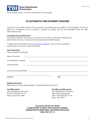 Document preview: Form FIN519 Ce Automatic Fine Payment Voucher - Texas