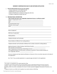 Form FIN537 Workers&#039; Compensation Health Care Network Application - Texas, Page 3