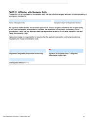Form FIN579 Renewal Application for Navigator Individual Registration - Texas, Page 3