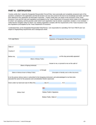 Form FIN574 Application for Navigator Entity Registration - Texas, Page 4
