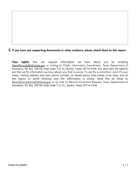 Form FR029 Suspected Insurance Fraud Report - Texas, Page 3
