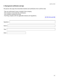 Form LAH313 Advertising Transmittal Checklist and Certification Form - Texas, Page 4