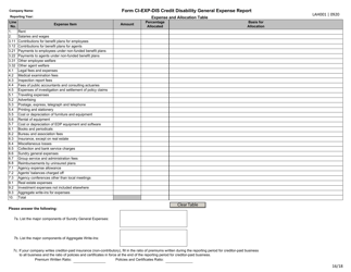 Form LAH001 Credit Life and Credit Accident and Health Data Call - Texas, Page 16