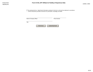 Form LAH001 Credit Life and Credit Accident and Health Data Call - Texas, Page 18