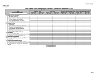 Form LAH001 Credit Life and Credit Accident and Health Data Call - Texas, Page 6