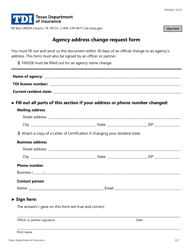Document preview: Form FIN540 Agency Address Change Request Form - Texas