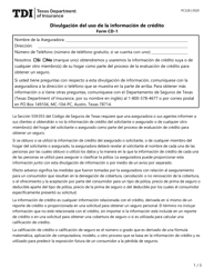Document preview: Formulario PC328 (CD-1) Divulgacion Del Uso De La Informacion De Credito - Texas (Spanish)