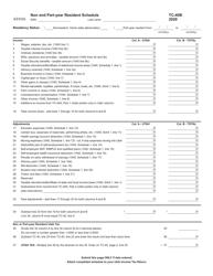 Document preview: Form TC-40B Non and Part-Year Resident Schedule - Utah