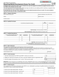 Form TC-40R Recycling Market Development Zones Tax Credit - Utah