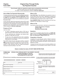 Form 502V Virginia Pass-Through Entity Tax Payment Voucher - Virginia