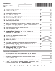 Schedule 502ADJ Pass-Through Entity Schedule of Adjustments - Virginia, Page 2